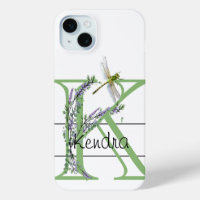 Alphabet Brief K, Aquarelllavender Dragonfly