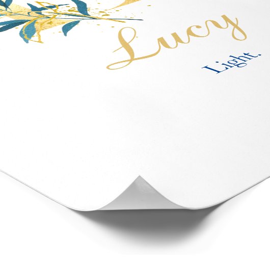 Alphabet Brief L Wall Poster Name und Bedeutung (Ecke)