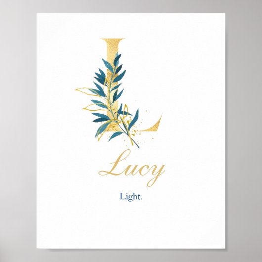 Alphabet Brief L Wall Poster Name und Bedeutung (Vorne)