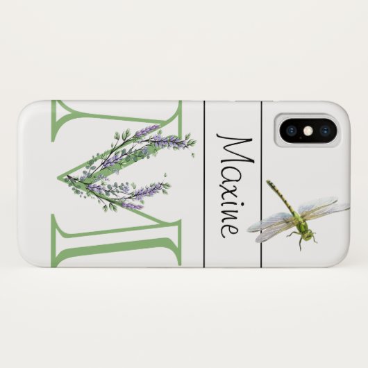 Alphabet Brief M Lavender Eucalyptus Dragonfly Case-Mate iPhone Hülle (Rückseite (Horizontal))