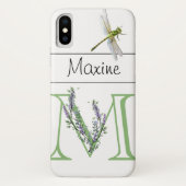 Alphabet Brief M Lavender Eucalyptus Dragonfly Case-Mate iPhone Hülle (Rückseite)