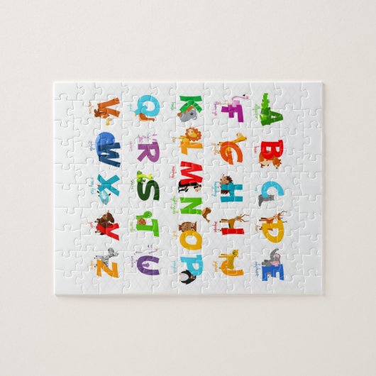 Alphabet-Brief mit Tieren Puzzle (Horizontal)