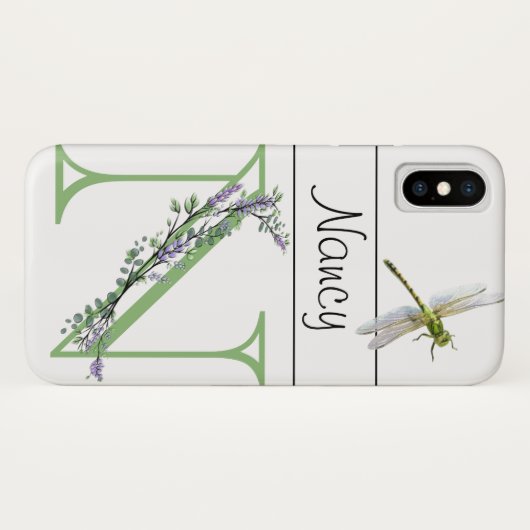 Alphabet Brief N Lavender Eucalyptus Dragonfly Case-Mate iPhone Hülle (Rückseite (Horizontal))