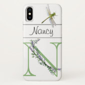 Alphabet Brief N Lavender Eucalyptus Dragonfly Case-Mate iPhone Hülle (Rückseite)
