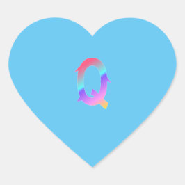 Alphabet Brief Q Aufkleber. Herz-Aufkleber