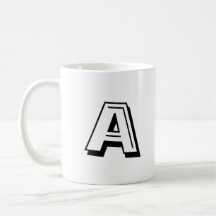 Alphabet-Brief Schwarz-weiß anpassen, personalisie Kaffeetasse