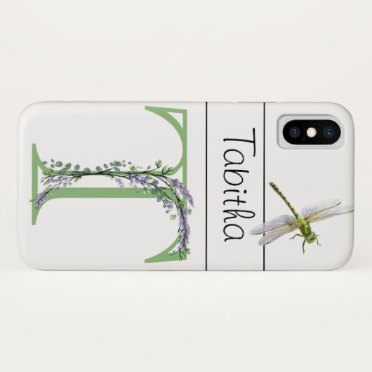 Alphabet Brief T Lavender Eucalyptus Dragonfly Case-Mate iPhone Hülle (Rückseite (Horizontal))