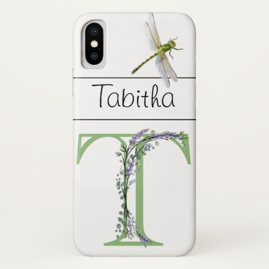 Alphabet Brief T Lavender Eucalyptus Dragonfly Case-Mate iPhone Hülle (Rückseite)