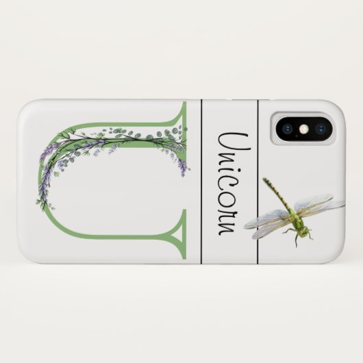 Alphabet Brief U Lavender Eucalyptus Dragonfly Case-Mate iPhone Hülle (Rückseite (Horizontal))