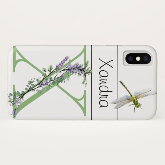 Alphabet Brief X Lavender Eukalyptus Dragonfly Case-Mate iPhone Hülle (Rückseite (Horizontal))