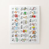 Alphabet-Briefe mit illustrierten Tieren Puzzle (Vertikal)