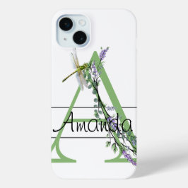 Alphabet Buchstabe A, Aquarelllavender Dragonfly Case-Mate iPhone Hülle