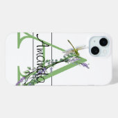 Alphabet Buchstabe A, Aquarelllavender Dragonfly Case-Mate iPhone Hülle (Rückseite (Horizontal))