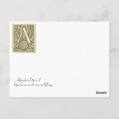 Alphabet Buchstabe A Postkarte (Rückseite)