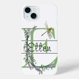 Alphabet Buchstabe E, Aquarelllavender Dragonfly Case-Mate iPhone Hülle