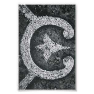 Alphabet-Buchstabe-Fotografie C1 Schwarzweiss-4x6 Fotodruck