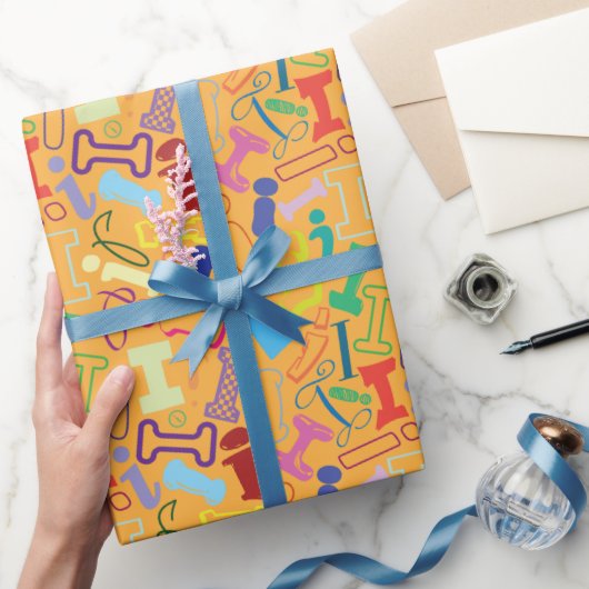 Alphabet Buchstabe I Geschenkpapier - Orange (Schenken)