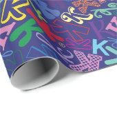 Alphabet Buchstabe K Geschenkpapier - Marineblau (Rolleneckpunkt)