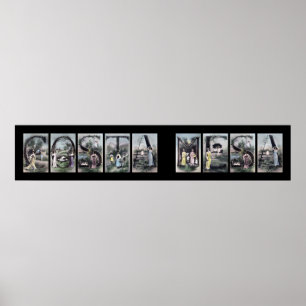 Alphabet-Buchstabe-Namen-Kunst COSTA MESA Vintage Poster