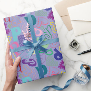 Alphabet Buchstabe P Geschenkpapier - Lila
