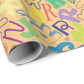 Alphabet Buchstabe R Geschenkpapier - Orange (Rolleneckpunkt)