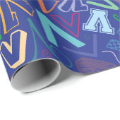 Alphabet Buchstabe V Geschenkpapier - Blau (Rolleneckpunkt)