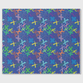 Alphabet Buchstabe X Geschenkpapier - Blau (Flach)