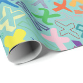 Alphabet Buchstabe X Geschenkpapier - Grün (Rolleneckpunkt)