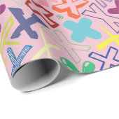 Alphabet Buchstabe X Geschenkpapier - Pink (Rolleneckpunkt)