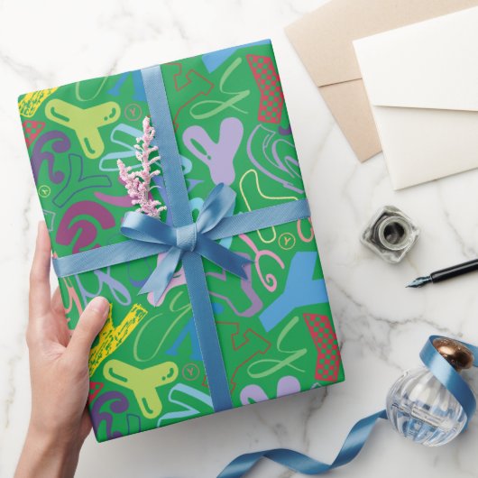Alphabet Buchstabe Y Geschenkpapier - Grün (Schenken)