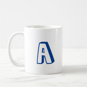 Alphabet Buchstaben blau anpassen, personalisieren Kaffeetasse