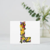 Alphabet Buchstaben Blumen Postkarte (Stehend Vorderseite)