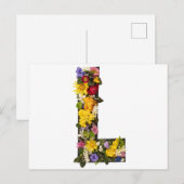 Alphabet Buchstaben Blumen Postkarte (Vorne/Hinten)