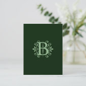 Alphabet-Buchstaben - Buchstabe B - grün Postkarte (Stehend Vorderseite)