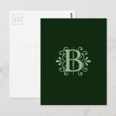 Alphabet-Buchstaben - Buchstabe B - grün Postkarte (Vorne/Hinten)