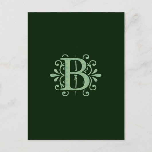 Alphabet-Buchstaben - Buchstabe B - grün Postkarte (Vorderseite)