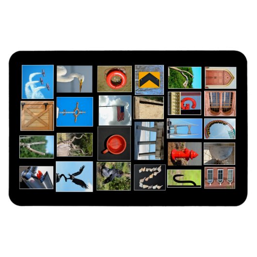 Alphabet-Buchstaben mit Bildern Magnet (Horizontal)