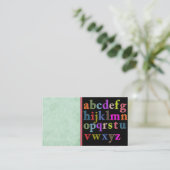 Alphabet Business Card Visitenkarte (Stehend Vorderseite)
