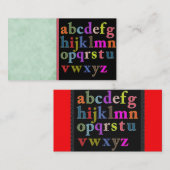 Alphabet Business Card Visitenkarte (Vorne/Hinten)