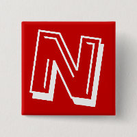Alphabet-Button - Buchstabe N - Rot