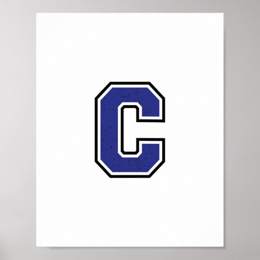 Alphabet C in Blue Color Poster (Vorne)