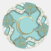 Alphabet c Monogramm Runder Aufkleber (Vorderseite)