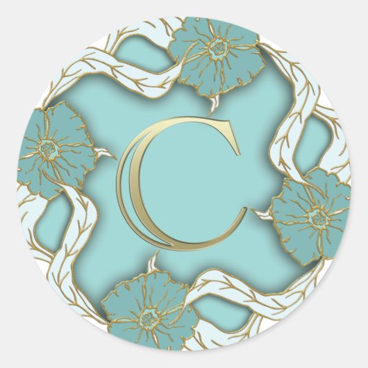 Alphabet c Monogramm Runder Aufkleber (Vorderseite)