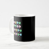 Alphabet Candy Heart Love Valentines Day Teacher  Kaffeetasse (Vorderseite Links)