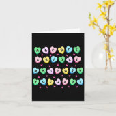 Alphabet Candy Heart Love Valentines Day Teacher  Karte (Gelbe Blume)