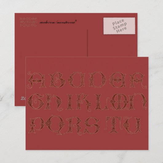 Alphabet Card Postkarte (Vorne/Hinten)