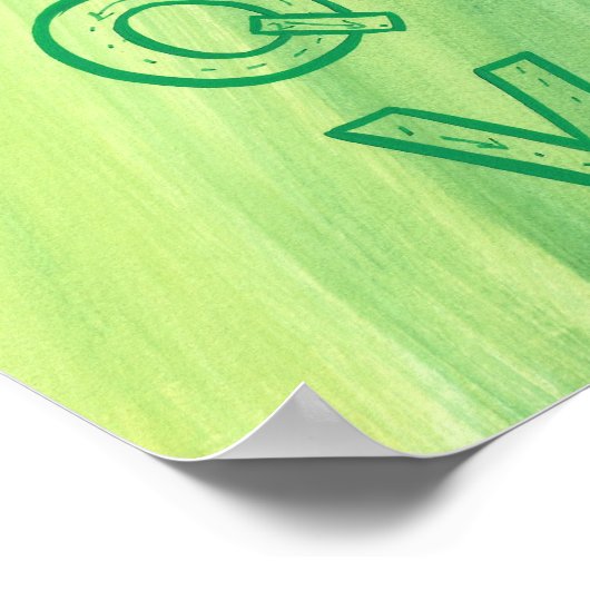 Alphabet Chart für Erwachsene, Grüner Oberkörper Poster (Ecke)