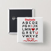 Alphabet Chart I I Liebe Button (Vorne & Hinten)