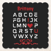 Alphabet Chart I I Liebe Untersetzer (Vorderseite)