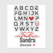 Alphabet Chart I Liebe Sie individuell geschnitten Aufkleber (Blatt)